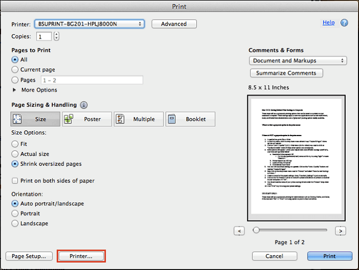 imprimante PDF gratuite sur Mac
