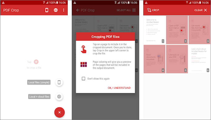 rogner PDF sur Android