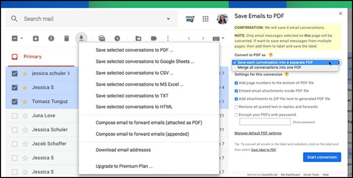 comment télécharger un mail en pdf