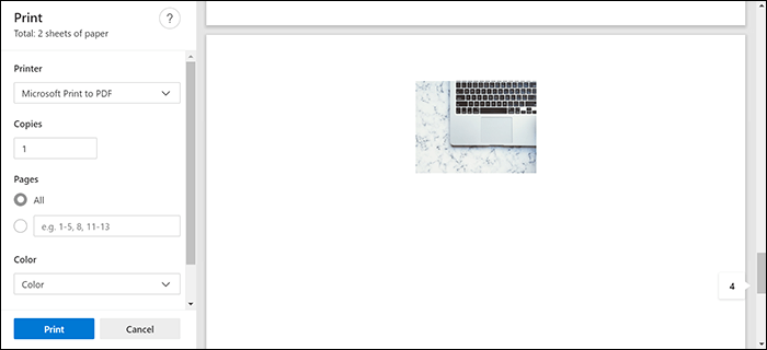 Imprimer PDF sécurisé avec Micorosoft PDF printer
