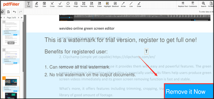 pdffiller supprime le filigrane d'un pdf