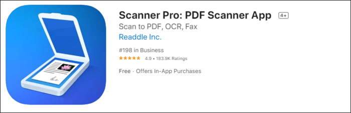PDF scanner on iPhone