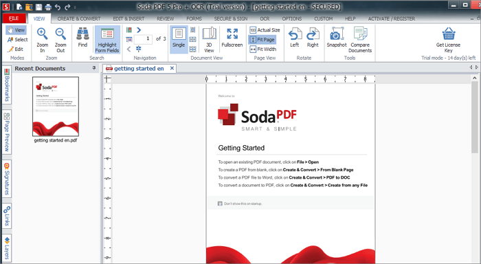 Soda PDF editor for Windows