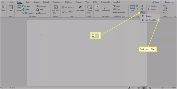 ajouter du texte à partir d'un fichier