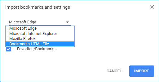 Importez et transférez les signets Chrome vers le nouveau navigateur Chrome de votre PC.
