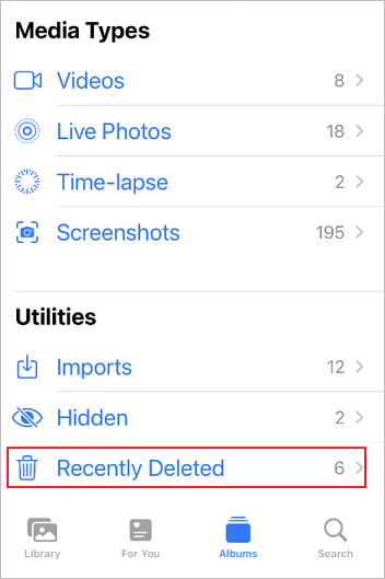 récupérer des photos iPhone récemment supprimées