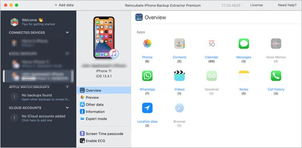 Extracteur de sauvegarde pour iPhone