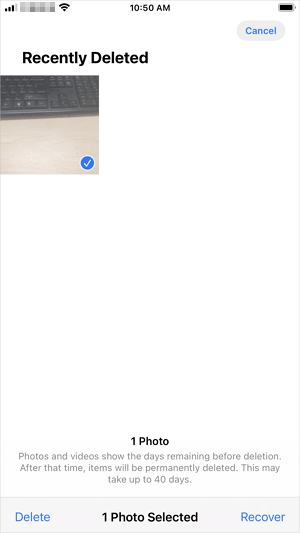 récupérer les fichiers supprimés du dossier récemment supprimé sur l'iPhone