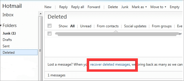 Récupérer les mails supprimés de Hotmail