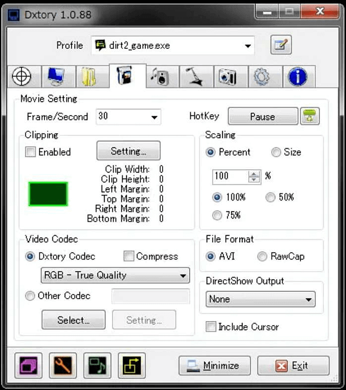 enregistrement d'écran dxtory