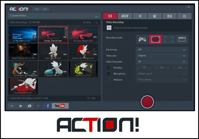 action - Logiciel d'enregistrement audio de jeux PC