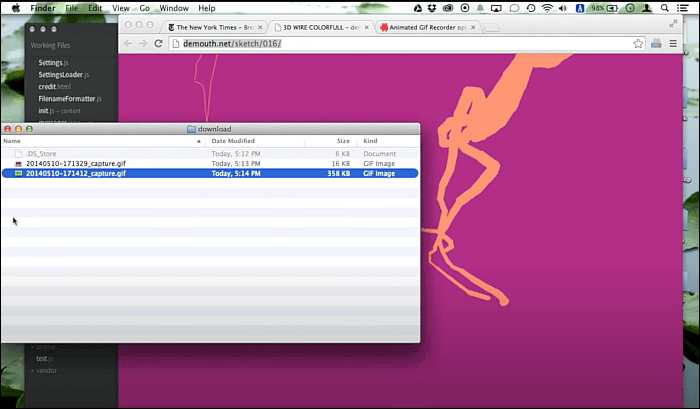 Enregistrement du GIF en ligne