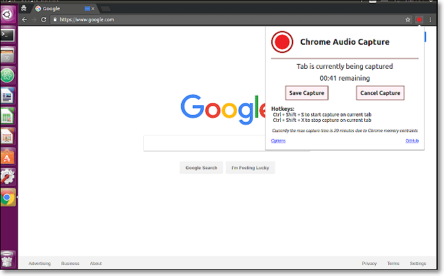 utiliser chrome audio capturepour enregistrer de l'audio
