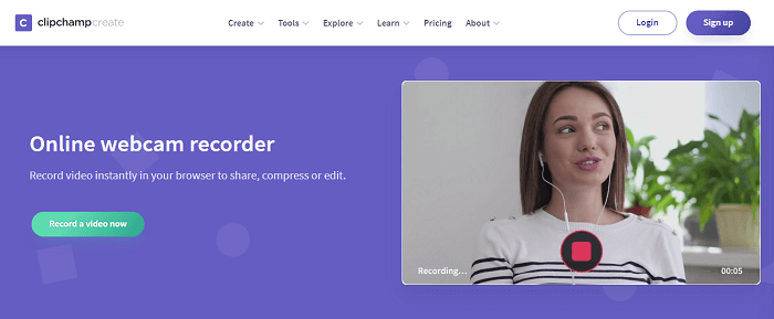 clipchamp enregistreur de webcam