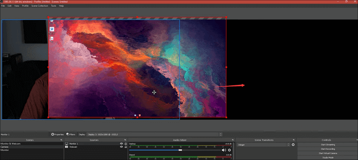 Glisser-déposer l'écran sur le côté droit