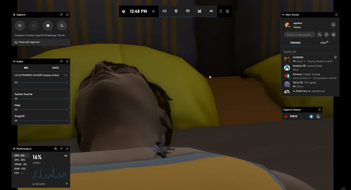 barre de jeu - enregistrer le gameplay des sims