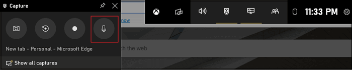 Cliquez sur le microphone pour enregistrement d'audio Windows 11