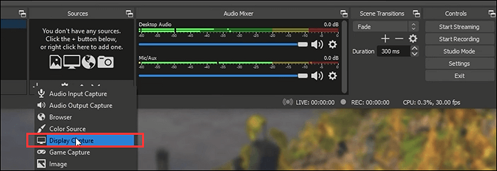capture d'écran obs