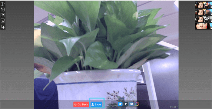 Enregistrez la photo prise dans Pixect.