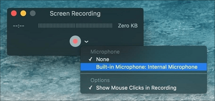 Sélectionner le microphone avec QuickTime