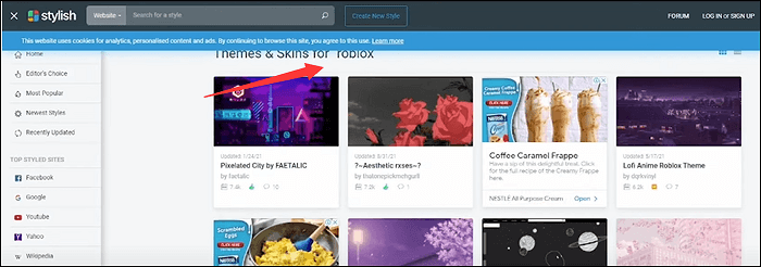 stylisé pour le thème personnalisé de roblox