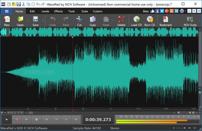 Enregistreur vocal de Windows 10 - WavePad