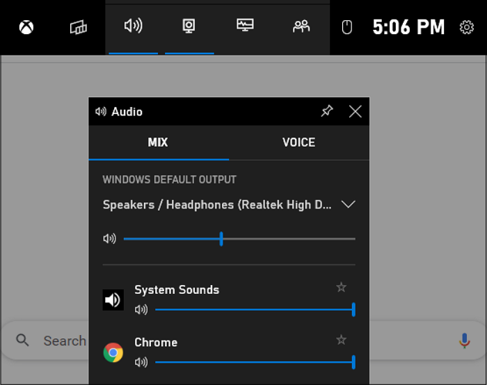 Access to the audio panel