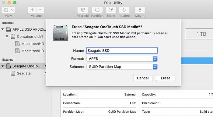 image de disque de format à apfs