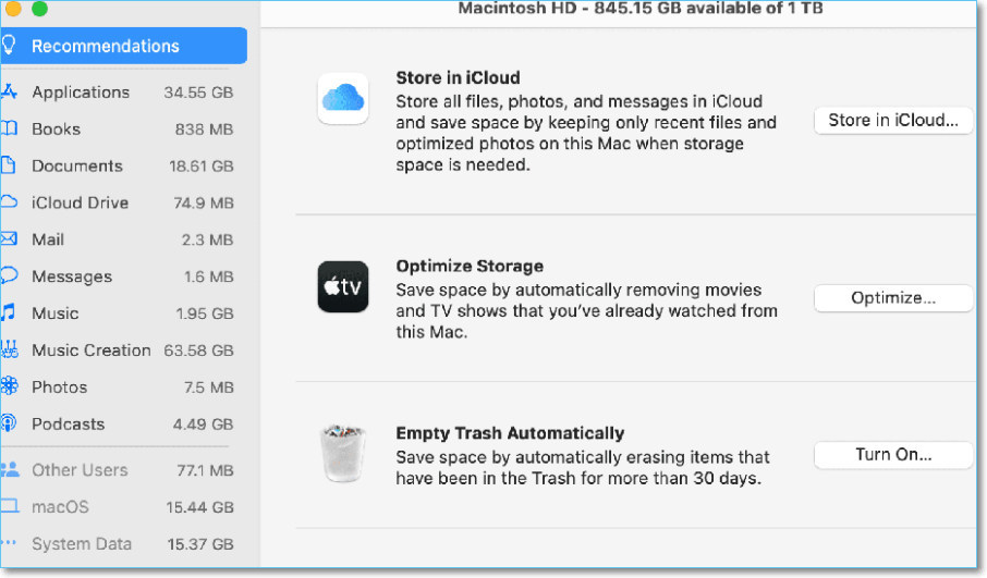Cliquez sur le bouton Gérer