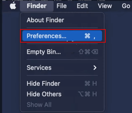 Préférences du Finder Mac