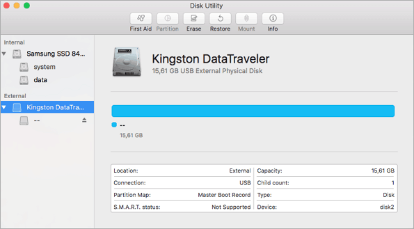 Formater USB en FAT32.