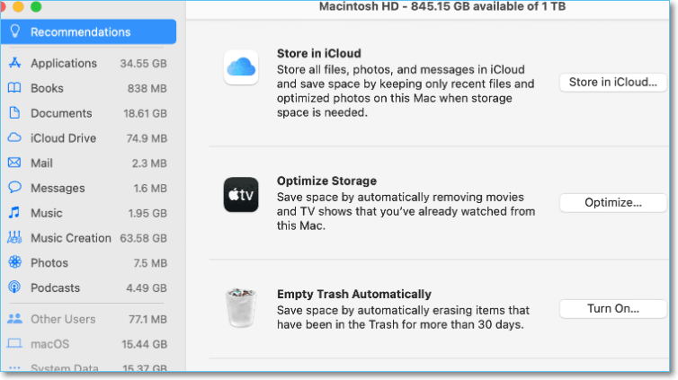Libérez de l'espace de stockage