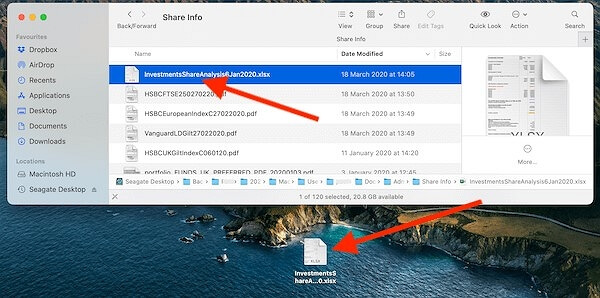 Glissez et déposez les fichiers