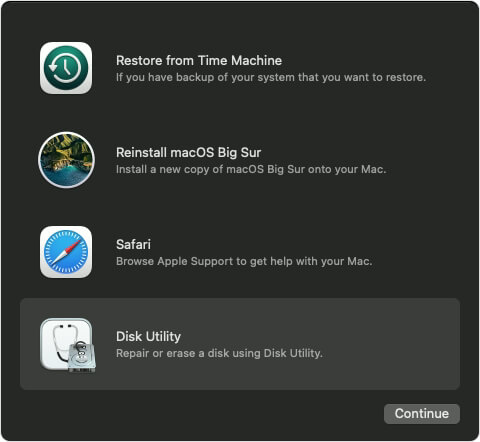 Lancer l'Utilitaire de disque sur Mac