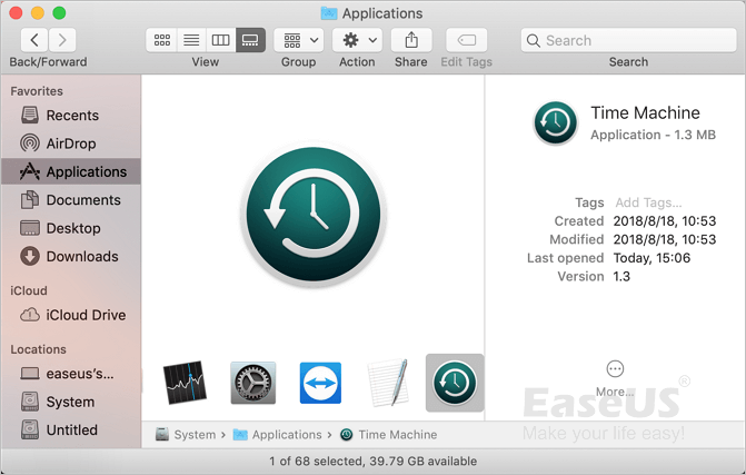 Ouvrez la sauvegarde Time Machine.