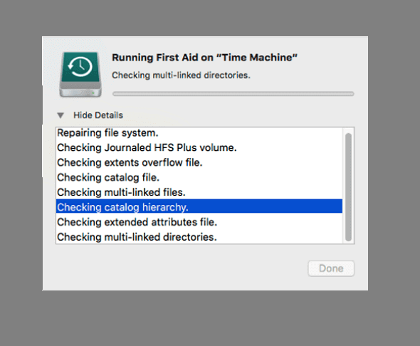 Corriger la corruption de Time Machine.