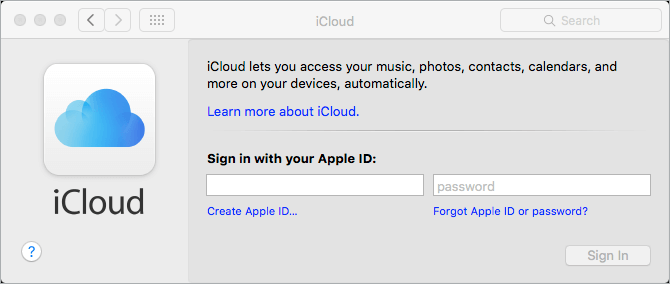 Ouvrez icloud