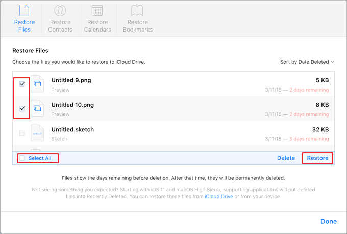 Sélectionnez la sauvegarde iCoud et restaurez sur Mac