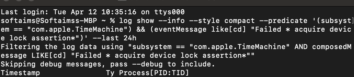 exécuter la commande de journal