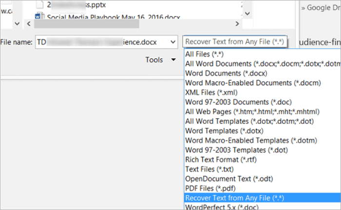 Restaurer un document Word corrompu avec le convertisseur de récupération de texte mac