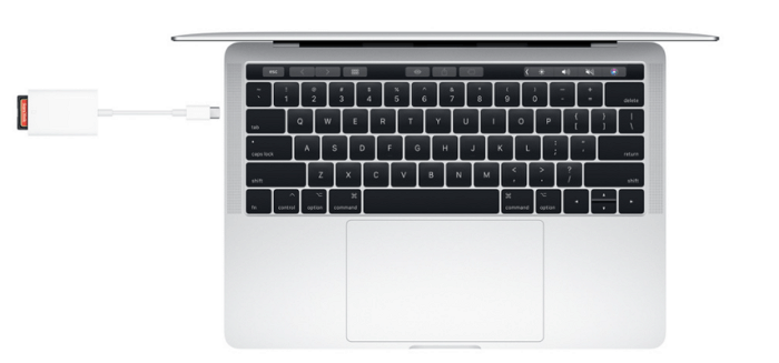 connecter la carte sd au mac