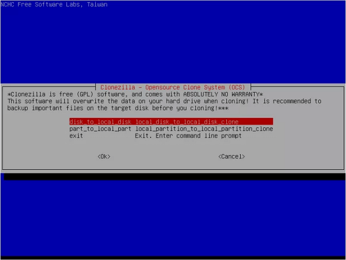 choisir le clone de dispositif à image ou de dispositif à dispositif