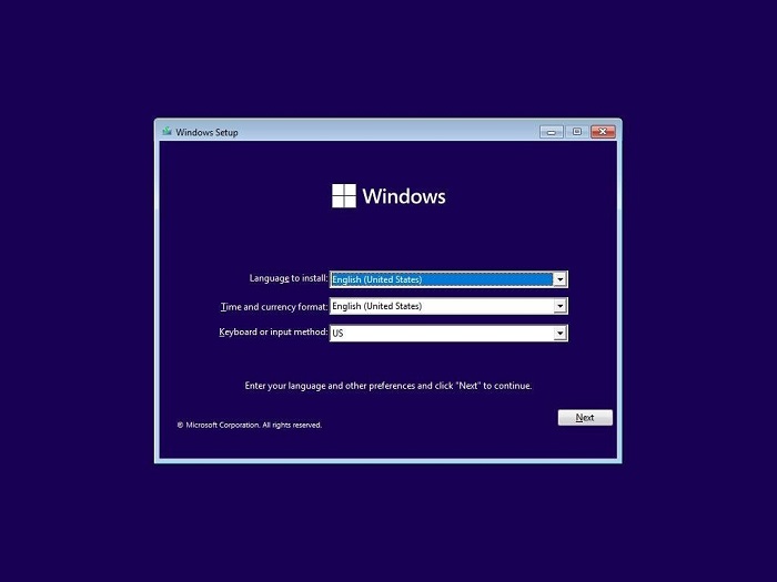 installation propre de windows 11 étape 1