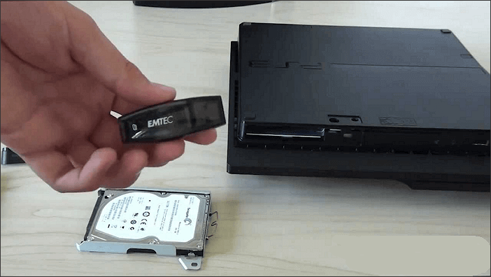 connectez l'usb à votre PS4