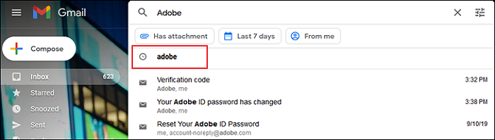 rechercher e-mail adobe
