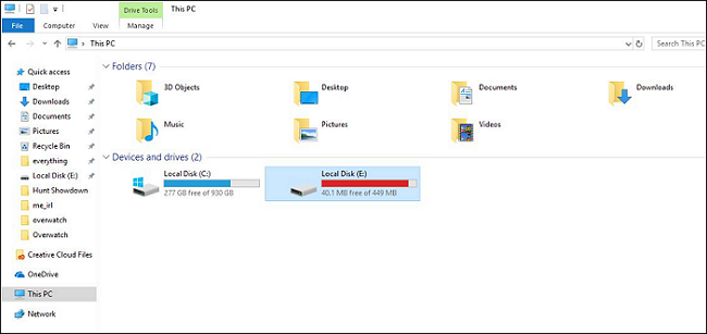 va sur ce pc et vérifie le disque dur