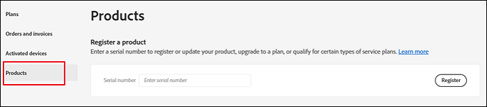 cliquez sur les produits dans adobe acrobat