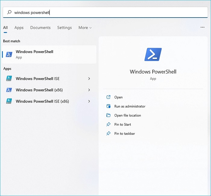 ouvrir windows powershell