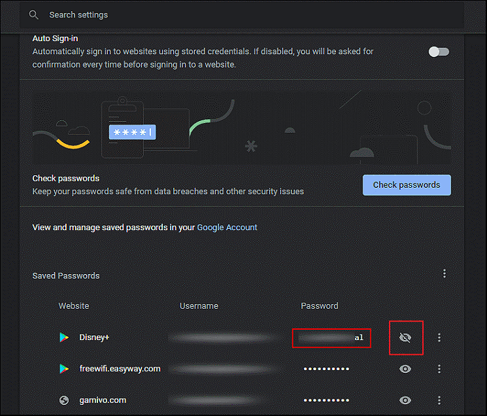 afficher les mots de passe enregistrés sur chrome