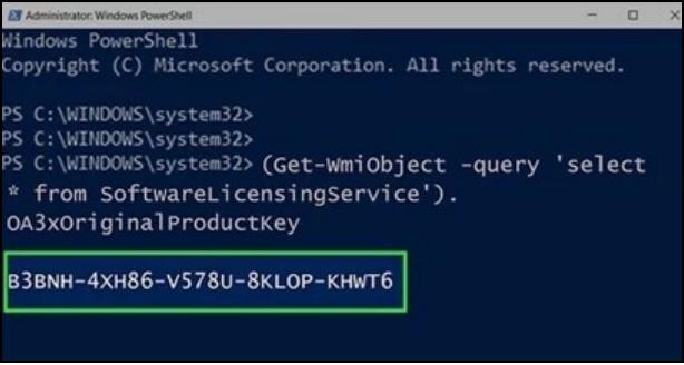 clé de produit windows
